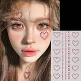 Lianfudai 3D Face Jewelry Love Diamond Stickers Face Body Rhinestones Sticker Star Eye Makeup Drill Fake Tattoo Party Festival Makeup