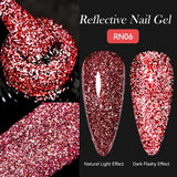 Lianfudai 7ml Metallic Gel Nail Polish Red Chrome Mirror Effect Thread Shell Nail Gel Quick Dry Semi Permanent UV Gel Nail Art