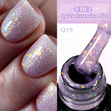 Lianfudai 7ML Gold Foil Quick Extension Gel Nail Polish Nude Purple Nail Flakes Vernis Semi Permanent UV Gel Nail Art Hard Gel