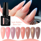 Lianfudai  7ml Dark Nude Rubber Base Gel Nail Polish Semi Permanent UV Gel LED Nail Art Varnish For Nails Manicure DIY Design