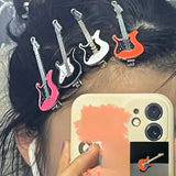 Lianfudai Y2K Cute Guitar Metal Hairpin for Women Harajuku Funny Colorful Hair Clip Barrettes Fashion Girl's Hair Accessories Gifts New