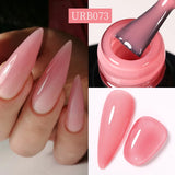 Lianfudai  7ml Nude Pink Glitter Rubber Base Gel Polish Sparking Sequins Semi Permanent Soak Off Nail Art Varnish All For Manicure