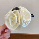 Lianfudai French Rose Hair Claw Clips Temperament Elegant Hairpin Women Princess Headdress Fashion Grab Clip Female Hair Accessories