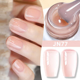 Lianfudai  Jelly Nude Gel Nail Polish 10ml Light Pink Peach Translucent Color UV Light Cure Gel Varnish Nail Art DIY at Home