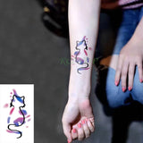 Lianfudai Waterproof Temporary Tattoo Sticker Cat Fox Animal Fake Tatto Flash Tatoo Neck Hand Back Foot Shoulder for Kids Women Men