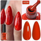 Lianfudai 7ml Metallic Gel Nail Polish Red Chrome Effect Soak Off UV Gel Varnish Semi Permanent Nail Art Manicure Base Top Coat