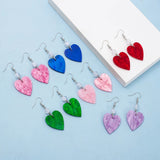 Lianfudai New Fashion Irregular Watermarks Acrylic Heart Earrings For Women Aesthetic Romantic Lightweight Jewelry Cute Valentine Day Gift