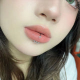 Lianfudai Goth Titanium steel Lip Piercing Snake Labret Ring Dangle C Shape Helix Earring Cartilage on Ear Stud Body Piercing Jewelry