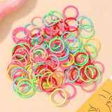 Lianfudai 100pcs Baby 2cm Colorful Rubber Band Does Not Hurt The Hair Small Thumb Ring High Elastic Thread Toddler Kids Scrunchies Set