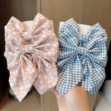 Lianfudai 2PC Spring Summer Women Kids New Floral Printed Bows Hair Clip Fresh Cute Hair Pins Barrettes Headwear Girls Hair Accessories