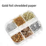 Lianfudai Gold Silver Foil Nail Art Glitter Flake Sequins DIY Nail Art Decoration for Manicure Jewelry Making Tool Makeup Stickers