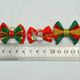 Lianfudai 50pcs Christmas Dog Bowknot Cat Hair Bows with Rubber Band Santa Claus Decoration Small Dog Pet Accessories