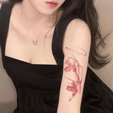 Lianfudai Y2K Pink Butterfly Temporary Tattoos for Women Arm Romantic Sakura Waterproof Tattoo Stickers Art Lasting Sexy Fake Tattoo