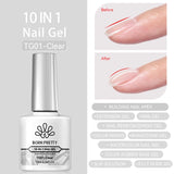 Lianfudai  Jelly Nude Gel Nail Polish 10ml Light Pink Peach Translucent Color UV Light Cure Gel Varnish Nail Art DIY at Home