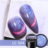 Lianfudai 7ML Black Crystal Cat Magnetic Gel Sparkling Glitter Gel Nail Polish Semi Permanent UV Gel Nail Art No Need Base Color