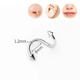 Lianfudai S Shape 316L Stainless Steel Lip Piercing Nose Ring Helix Piercing Cartilage Earring Body Piercing Vajinal Jewelry 16G