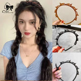 Lianfudai 2024 New Double Band Headbands for Women Hairstyle Fashion Non-Slip Hair Bands with Clips  Bezel Hair Hoop Hair Headwear