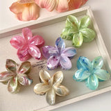 Lianfudai Summer Acrylic Flower Hair Clip for Women Marble Texture Hair Claws Clips Trendy Girl Hairpin Korean Hair Accessories Headwear