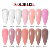 Lianfudai  7ml Dark Nude Rubber Base Gel Nail Polish Semi Permanent UV Gel LED Nail Art Varnish For Nails Manicure DIY Design