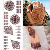 Lianfudai Brown Henna Tattoo Sticker for Hand Waterproof Henna Tattoos for Women Temporary Tattoo Fake Hena Tatoo