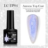 Lianfudai 7ML Auroras Top Coat Purple Sparking Auroras Gel Nail Polish Nail Art Vernis Semie Permanent Uv Gel Function Top Coat