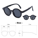 Lianfudai 1set Foldable Kids Sunglasses Girls Boy Sun Glasses Round Street Beat Eyeglasses Cute Baby Shades Eyewears outdoor