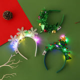 Lianfudai Christmas Headband with LED Lights Snowflake Xmas Tree Hair Band 2024 Christmas Decorations for Home Girls Women New Year Gifts