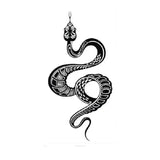 Lianfudai Black Snake Temporary Tattoo Stickers for Women Men Body Waist Lating Waterproof Fake Tattoo Dark Wine Big Size Snake Tattoo New