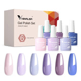 Lianfudai Nail Gel Polish Kit HEMA FREE Nude Pink Color Collection Self Leveling Full Coverage Nail Manicure Set 6Pcs Kit