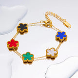 Lianfudai Color jewelry clover stainless steel new plant five-leaf flower bracelet hot jewelry jewelry gifts for women