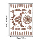 Lianfudai Henna Tattoo Brown Mehndi Stickers for Hand Temporary Tattoos Body Art Tatoo Waterproof for Women Fake Tatoo Hena Design