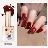 Lianfudai 15ml Wine Cherry Red Jelly Gel Nail Polish Christmas Nails Art Gel Polish Translucent Nail Gel for Winter Manicure Art