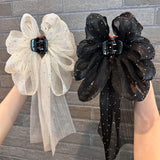 Lianfudai Fashion Large Bow Hair Claw Clip Super Fairy Temperament Headdress Women Hair Clip Sweet Hair Accessories