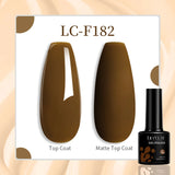 Lianfudai  7ML Gel Nail Polish Brown Earth Coffee Color Series Semi Permanent UV Gel Chocolate Autumn Winter Nail Art Gel Varnish