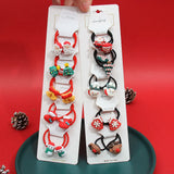 Lianfudai 10Pcs/Set Girl Sweet Christmas Hair Ties Elastic Rubber Band Kids Cartoon Hair Band Santa Claus Scrunchies Hair Accessories Gift