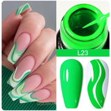 Lianfudai 5ML Colorful Reflective Glitter Liner Gel Polish Sparkling Painting Nail Polish Semi Permanent UV Gel Lines French Nail