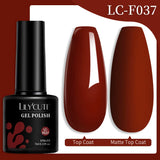 Lianfudai 7ml Translucent Jelly Amber Gel Nail Polish Brown Coloured Varnish Gel Long Lasting Semi Permanent UV Nail Art Manicure