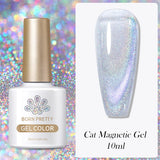 Lianfudai  Mint Green Color Cat Magnetic Gel Nail Polish Sparkle Glitter Gel Varnis Semi Permanent 10ml for Summer Manicure DIY