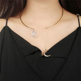 Lianfudai Punk style abstract metal buckle collar, female geometric sweet and cool collarbone chain choker