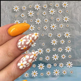 Lianfudai Simple Flowers 3D Nail Stickers Spring Summer Blossom Floral Tulip Fruit Nail Art Decals Adhesive Sliders Manicure Decorations