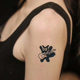 Lianfudai Playful Cat Temporary Tattoo Sticker, waterproof and long-lasting, realistic herbal tattoo sticker for arm and collarbone.