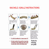 RACHELZ 2024 8/8 Iced Out Stone Dollars Teeth Grillz Trend Cubic Zircon Tooth Caps For Women Men Rapper Body Jewelry