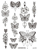 Lianfudai Size:158*120mm New Butterfly Tattoo Plain Flower Sexy Finger Collarbone Dark Waterproof Temporary Tattoo Sticker