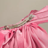 Lianfudai Drapey Bow Tie Hairpin Handmade Velet Hair Clips Girl Hair Accessories New Year Festival Gift Valentine Headwear