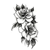 Lianfudai Flower Butterfly Temporary Tattoos Stickers Hand Body Art Waterproof Fake Tattoos Black Rose Women Girls Water Transfer Tattoo