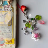 Lianfudai Arrietty Inspired Phone Charm strawberry Phone-cases Beaded phone charm phone keyring pastel fairycore  y2k