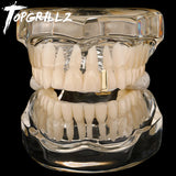 Lianfudai Fashionable Tooth Caps Single Vertical Teeth Caps Dental Grills Jewelry Unique Dental Accessory for Men Women