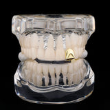 Lianfudai HipHop Classic Single Teeth Grillz Golden Tooth Caps Decor 14K Gold Plated Dental Grills Body Jewelry For Women Men