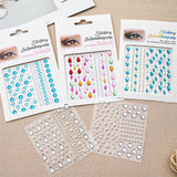 Lianfudai 3D Face Eyes Party Makeup Tattoo Sticker Acrylic Diamond Rhinestones Sticker Self-adhesive Mixed Crystal Face Decoration Sticker