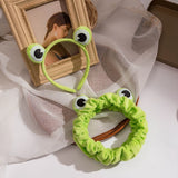 Lianfudai Funny Frog Makeup Headband Wide-brimmed Elastic Hairbands Cute Girls Hair Bands Women Hair Accessories Girls Hairband